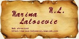 Marina Lalošević vizit kartica